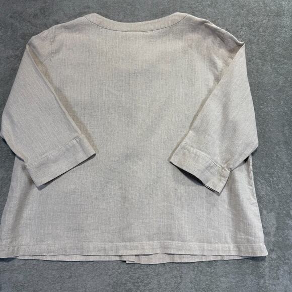 Classic Elements Womens Button Up Top Jacket Linen Blend Embroidered 20-22W - Picture 7 of 7